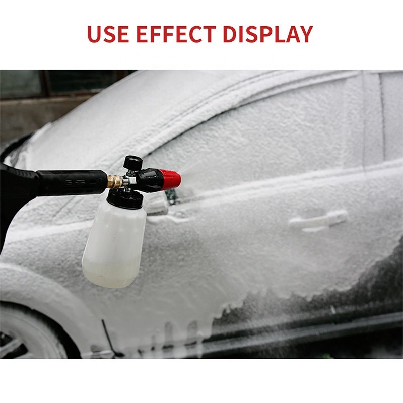 SPS High Pressure 1L Black Bottle Stainless Steel Adapter Solid Brass Snow Foam Cannon 1/4 Quick Release Car Wash Foam Lance