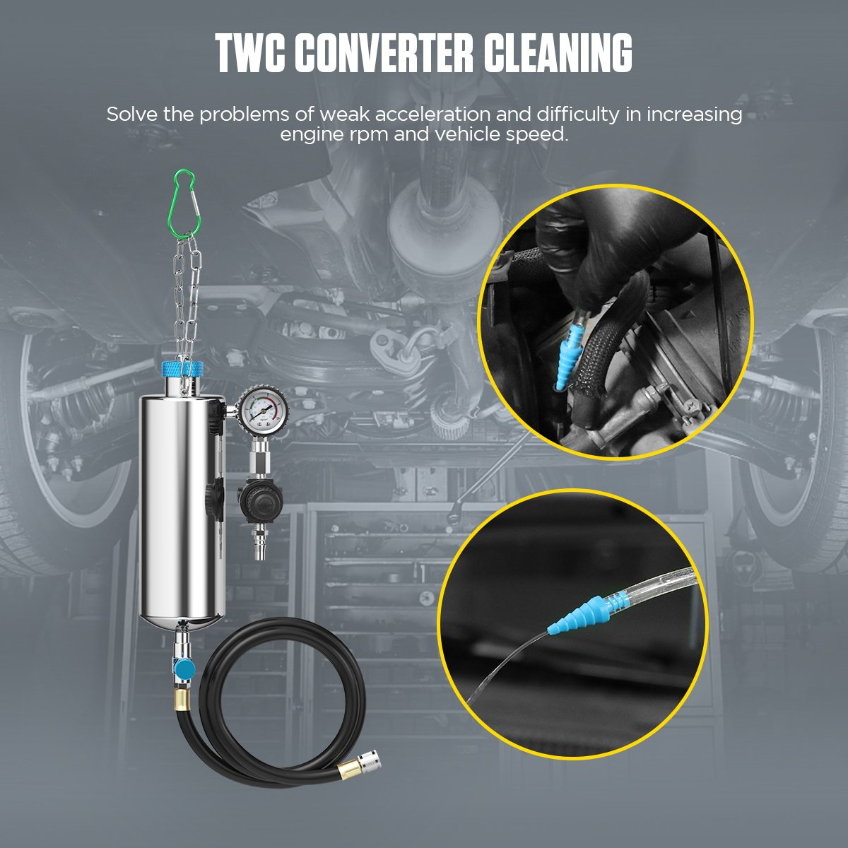 AUTOOL C80 Car Washer Non-Dismantle Auto Fuel Cleaning Machine with Tool Adapter for All EU Asia USA Cars & Light Trucks