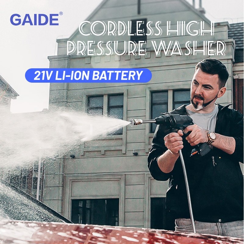 GAIDE Car Washer Gun Pump Car Washing and Other 40mpa Max. Pressure Cleaning Lithium Battery Brush Motor 6 Months GAIDE or OEM