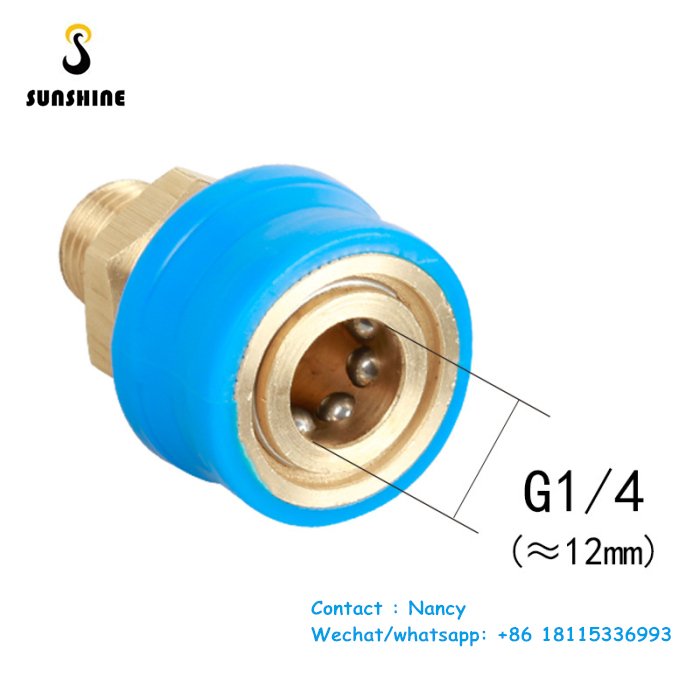 SS 4000PSI High Power Sprayer Connector Blue Colour Pressure Washer Car Cleaner Washing Female Quick Release BSP 1/4 Coupling
