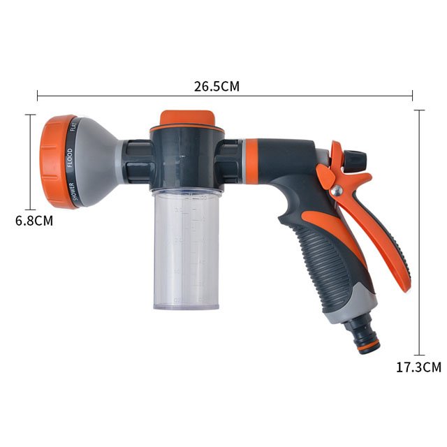 Factory wholesale High Pressure Plastic Water Gun with Foam Bottle for Car Washing
