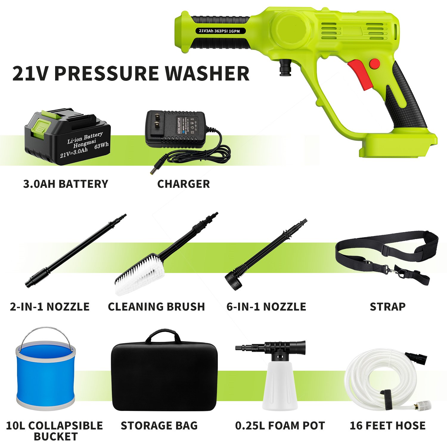 2024 Patent New Product 400PSI Handheld Cordless High Pressure Washer Powerful Portable Car Washer with 4.0Ah Battery for Cars