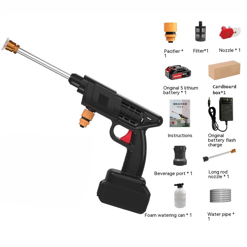 High quality Portable Wireless Cordless high pressure rechargeable car washer gun cleaning machine with One battery
