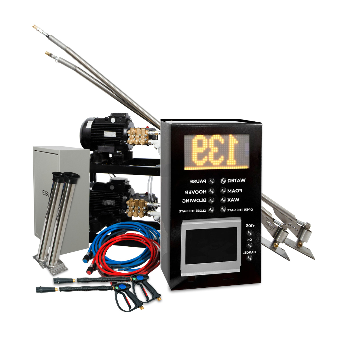 GEIZER Manufacturer's Unattended Terminal Control Panel Kiosk Easy-to-Use Self-Service Car Wash Steel Copper Car Pressure Washer