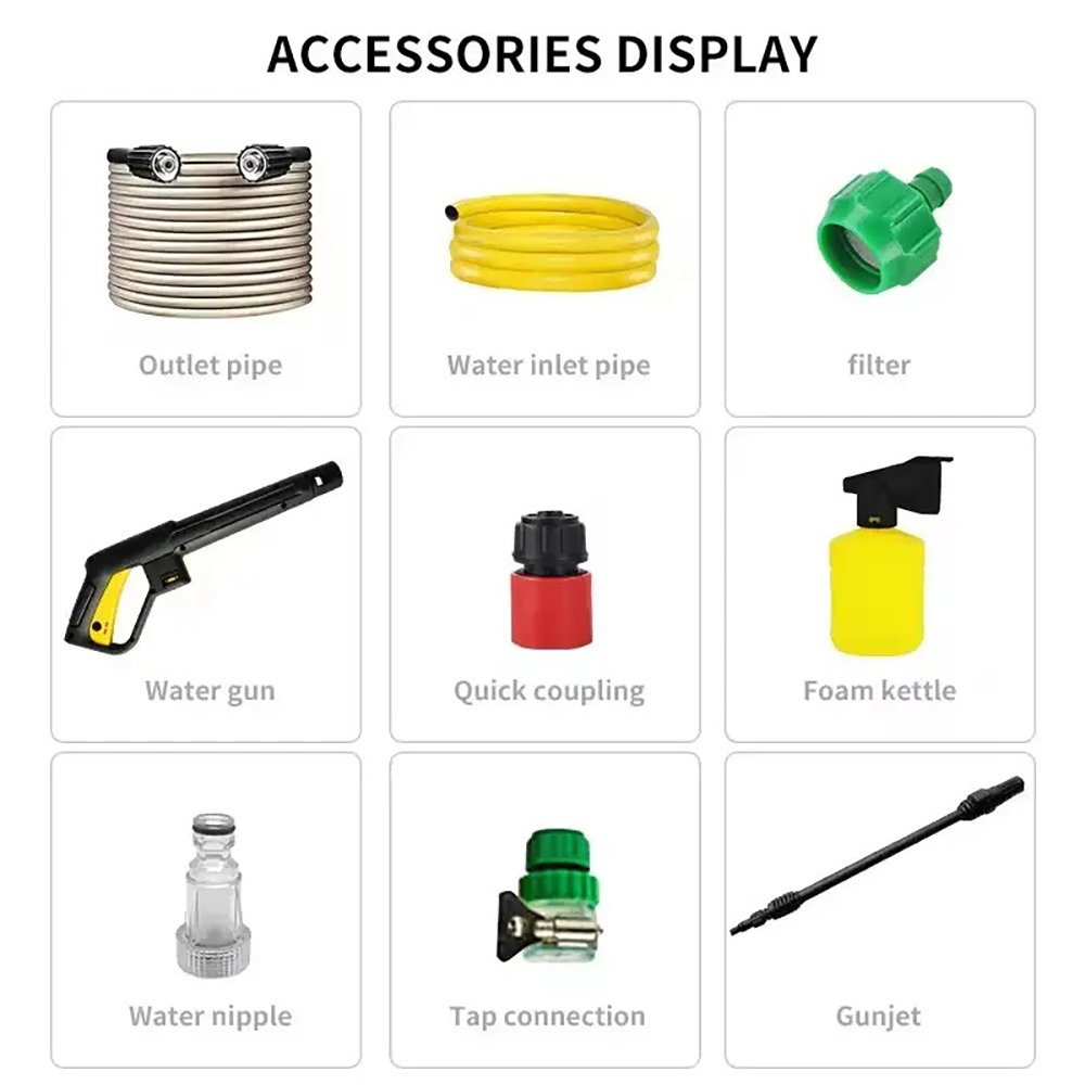 Power High Pressure Car Washer Machine 1800 Watts Motor 150 Bars Pressure Upright Design washer for car Home Cleaning
