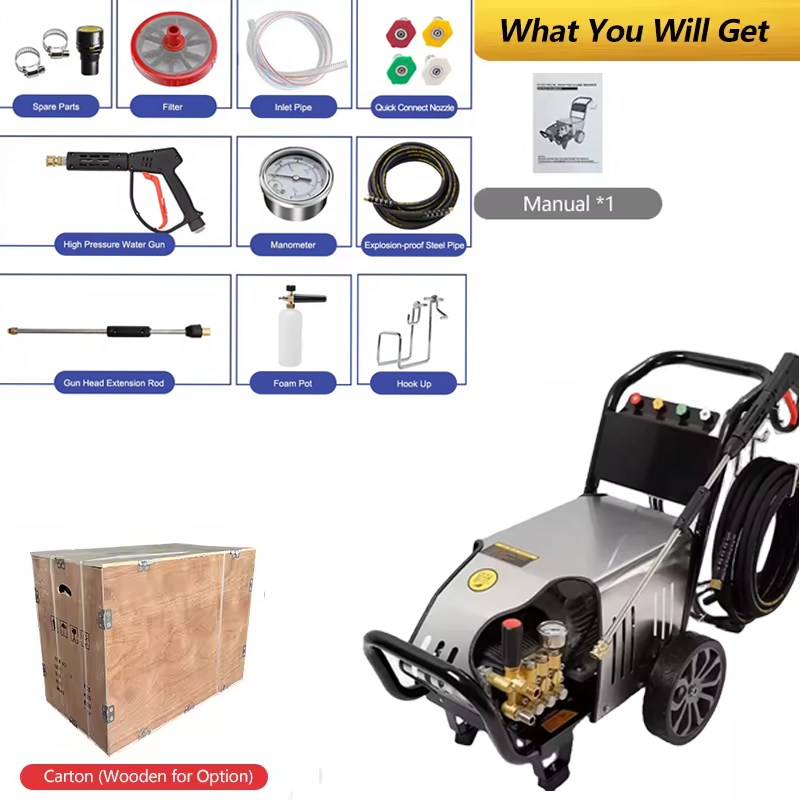 High Pressure Cleaner 200 Bar Car Wash Machine 250 Bar 2000W Portable Pressure Washer Pump Car Washer Machine
