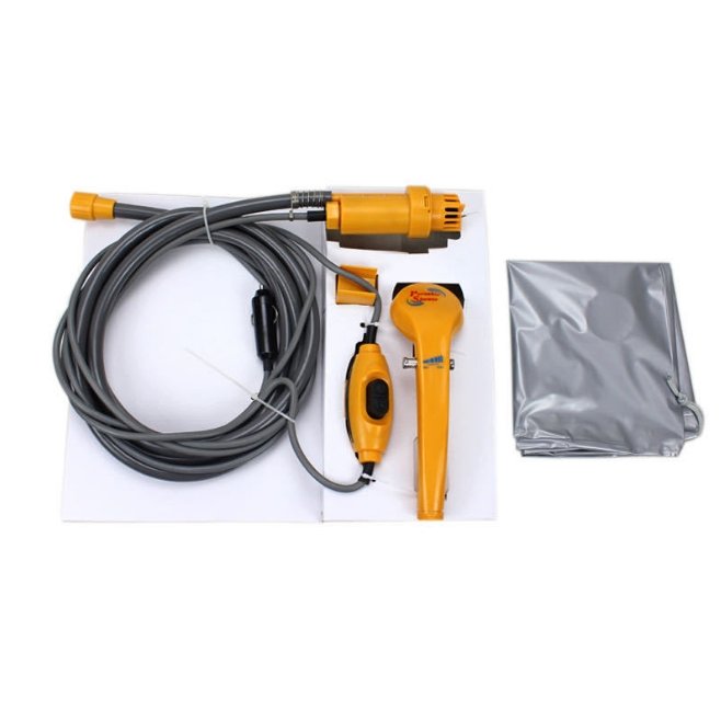 Portable Outdoor Travel Shower Set High-Pressure Car Washer for Camping 12V Plastic Outdoor Shower Equipment