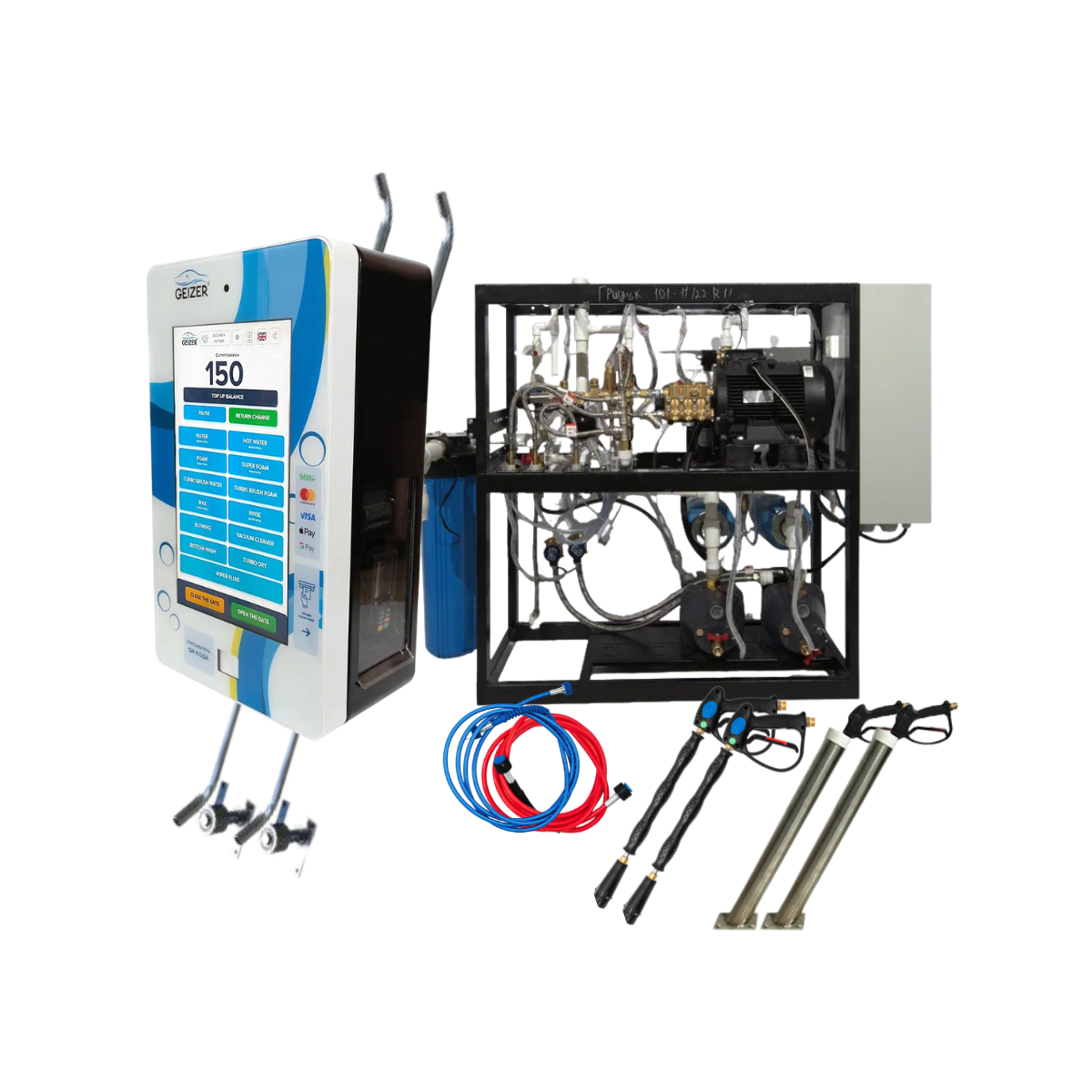 GEIZER Manufacturer - New Invention Base Set 24h Fully Auto Self Service Car Washer Machine and Equipment