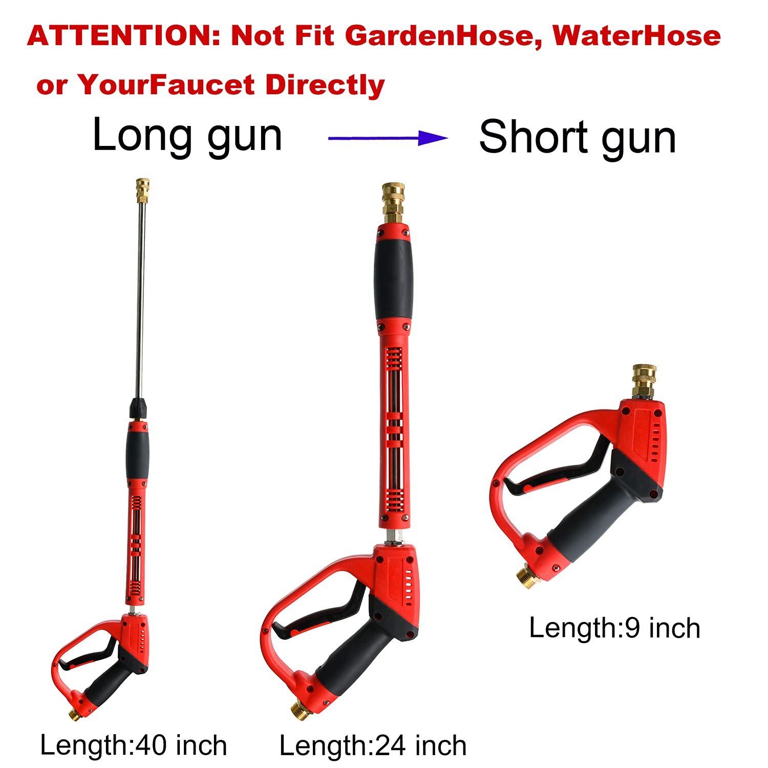 High Pressure Washer Tool 1/4" Auto Quick Release High Pressure Trigger Gun Water Spray Gun For Car Washing