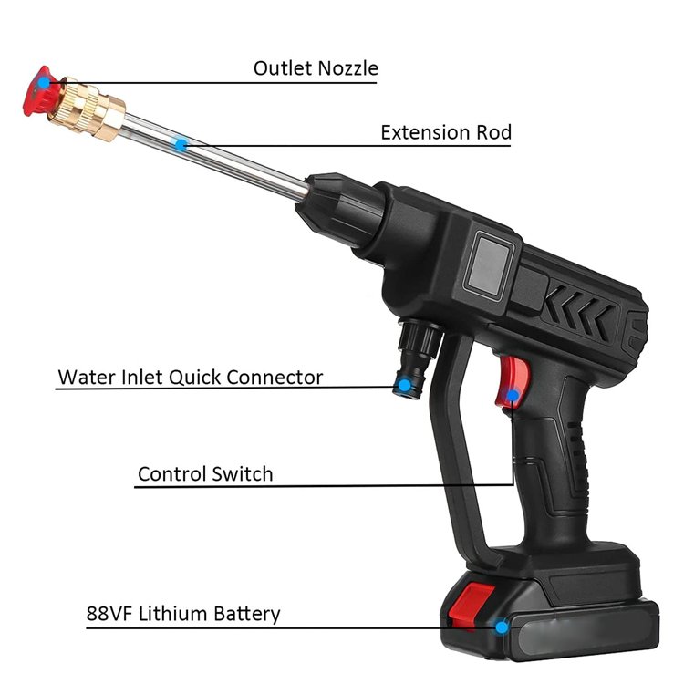 24v 48v Portable lithium battery rechargeable spyra car cordless high pressure plastic car washer wash water gun machine in 2024