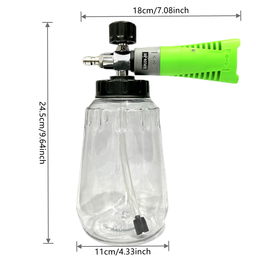 New Style Foam Cannon - Snow Foam Lance Kit, High Pressure Car Washer Accessory 1/4 Quick Connect & Adjustable Nozzle