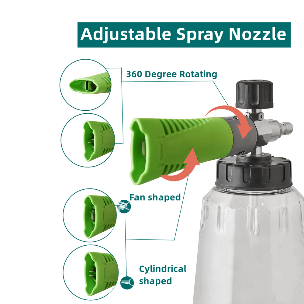 New Style Foam Cannon - Snow Foam Lance Kit, High Pressure Car Washer Accessory 1/4 Quick Connect & Adjustable Nozzle