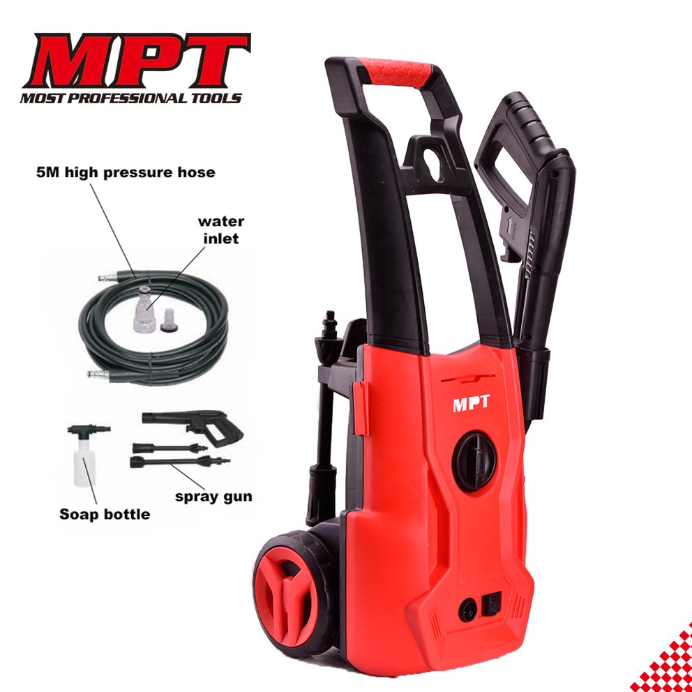 MPT 1400W 125Bar self-priming copper rotor high pressure car washer