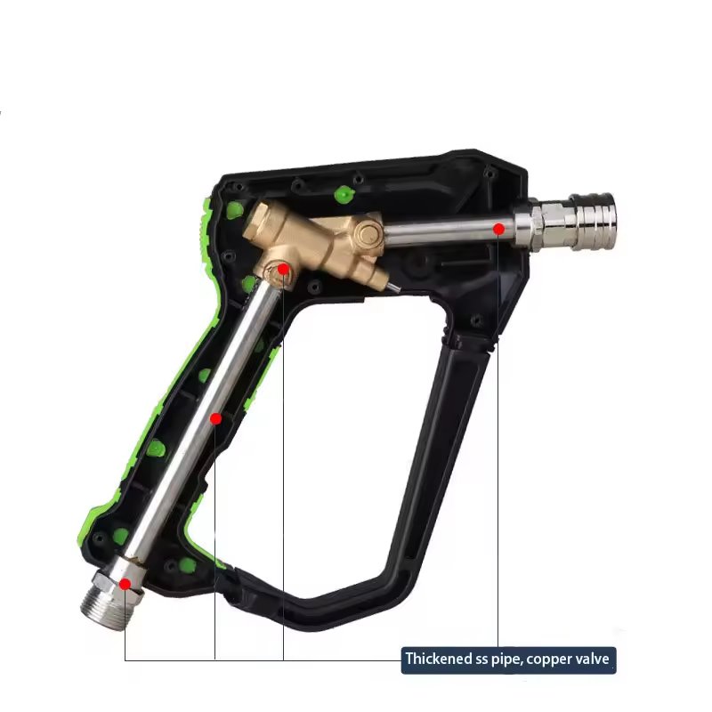 5000PSI New High Pressure Washer Water Gun 1/4" Quick Connect M22-14mm Short Power Washer Gun for car wash