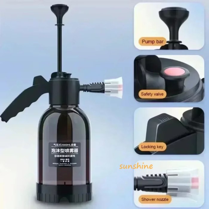 SS 2L Foam Sprayer For Car Washing High pressure Car Washing Liquid Special For Cars Manual Pressurized Pneumatic Type Sprayer