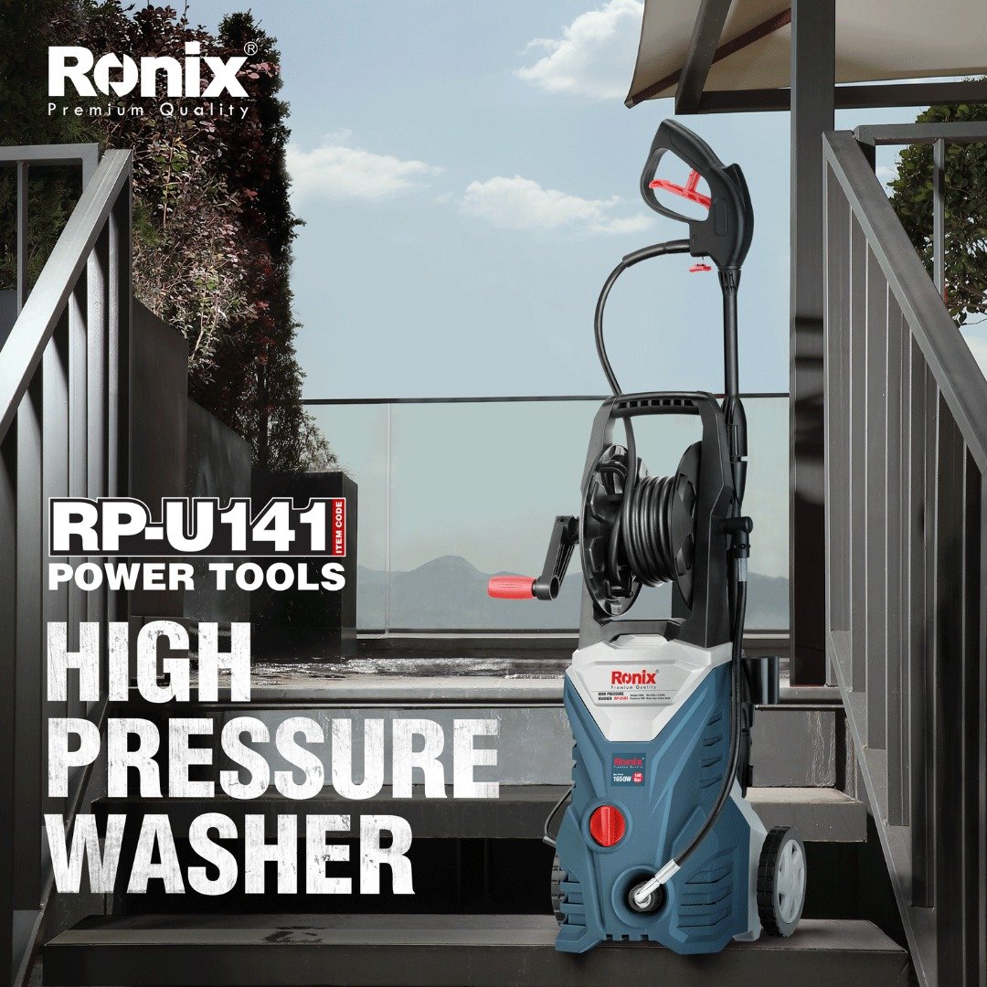 RONIX RP-U141 Professional High-performance 1650W Universal Motor 140Bar High Pressure Car Washer