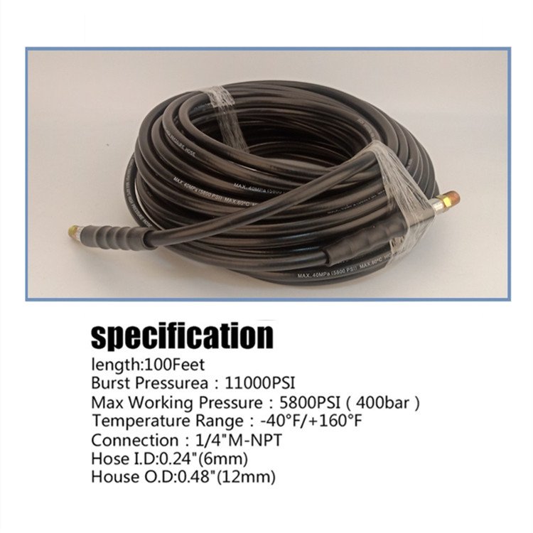 High Quality Sewer Jetter Nozzles Kit Drain Cleaning Hose for Pressure Washer Button Nose Rotating Sewer Jetting