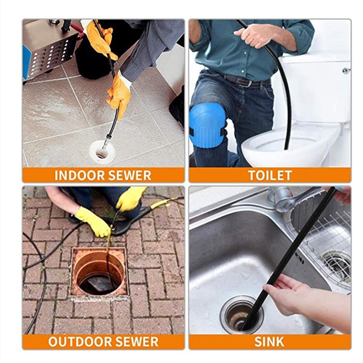 High Quality Sewer Jetter Nozzles Kit Drain Cleaning Hose for Pressure Washer Button Nose Rotating Sewer Jetting