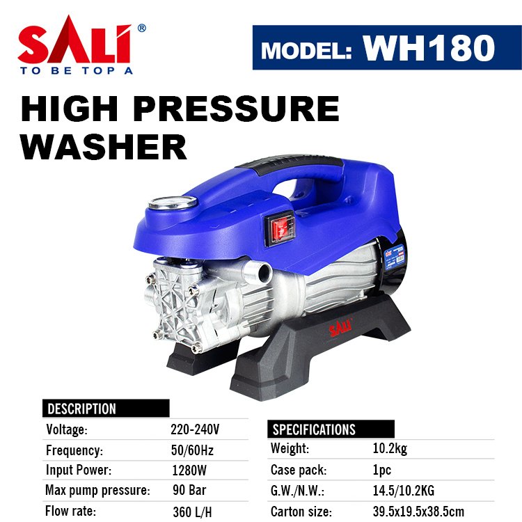 SALI High Quality Electric High Power 1280 W Car Washer High Pressure Car Washer