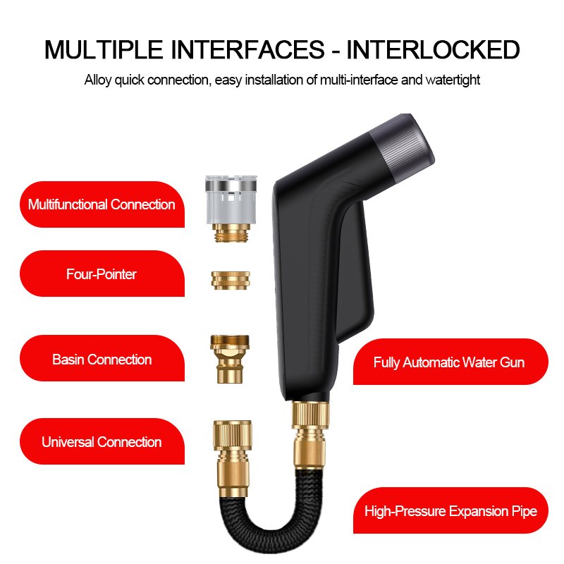 Metal Handheld Garden Water Hose Nozzle Sprayer Car Washer High Pressure Car Wash Gun