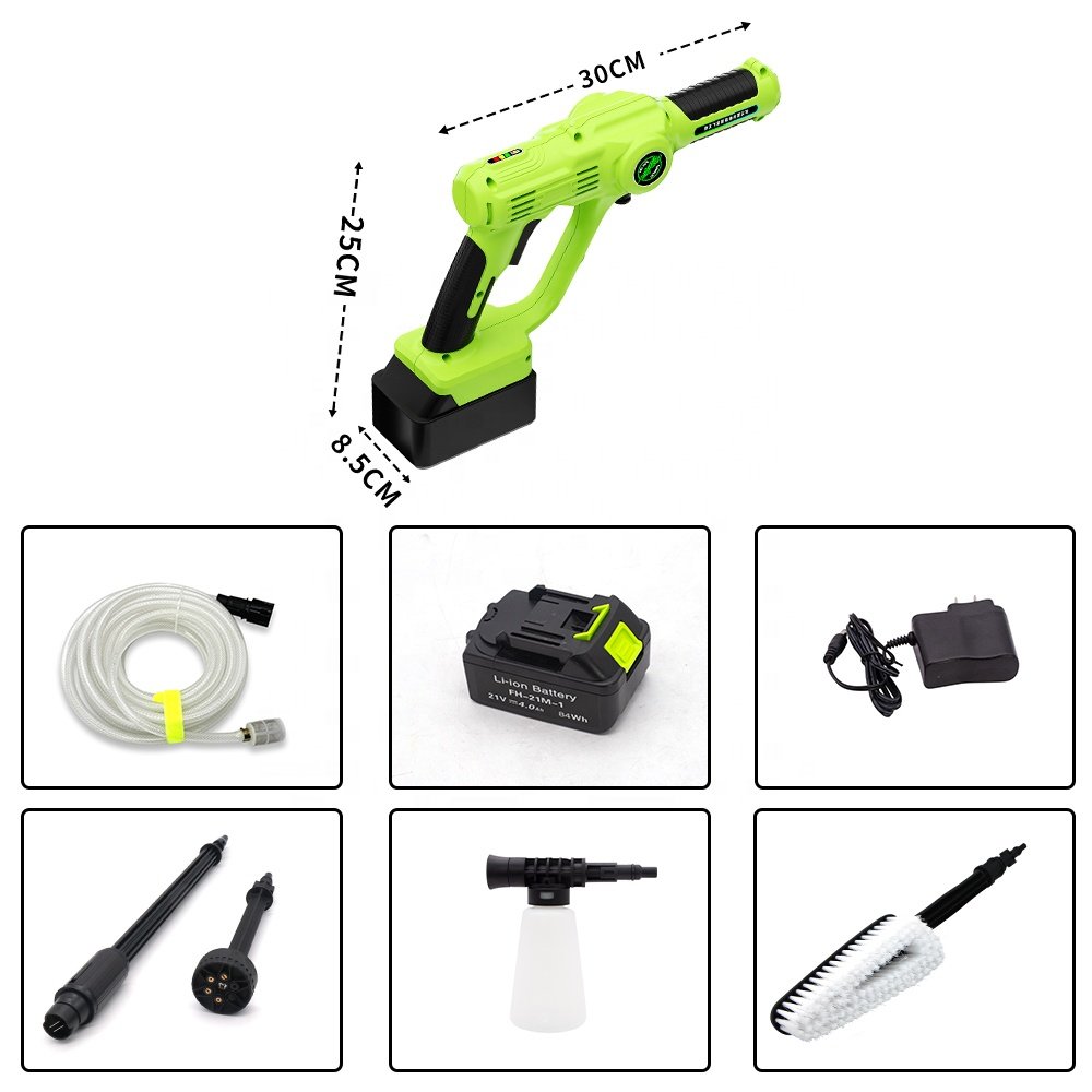 FEIHU 21V Cordless Car Washer Water Jet Gun with Private Design and Patent Portable One-hand High Pressure Water Gun Cleaner