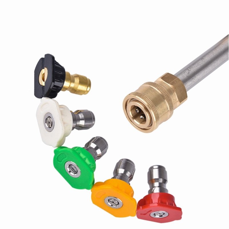 Wholesale Custom High Pressure Water Bottle Spray Washer Gun Car Washing Quick Connector 5 Colour Spray Nozzles Kit