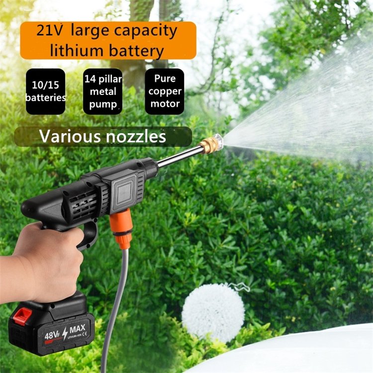 Lithium High Pressure Hand Spray Gun Water 12000mAh Carwash Automatic 21V Lavage Automobile Car Washer