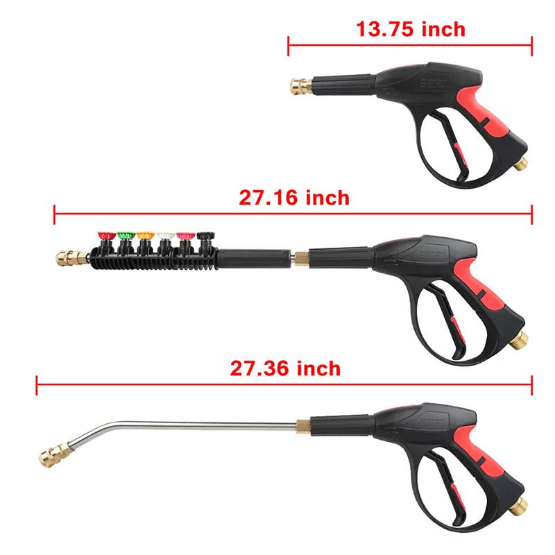 1/4" Pressure Washer Nozzle Watering Hose High Pressure Hose Pressure Car Wash Gun Set