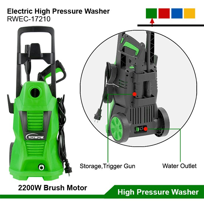 2200W Power Electric High Pressure Cleaners Water Cleaning Car Washing Machine Equipment Electric Portable Pressure Washer Pump
