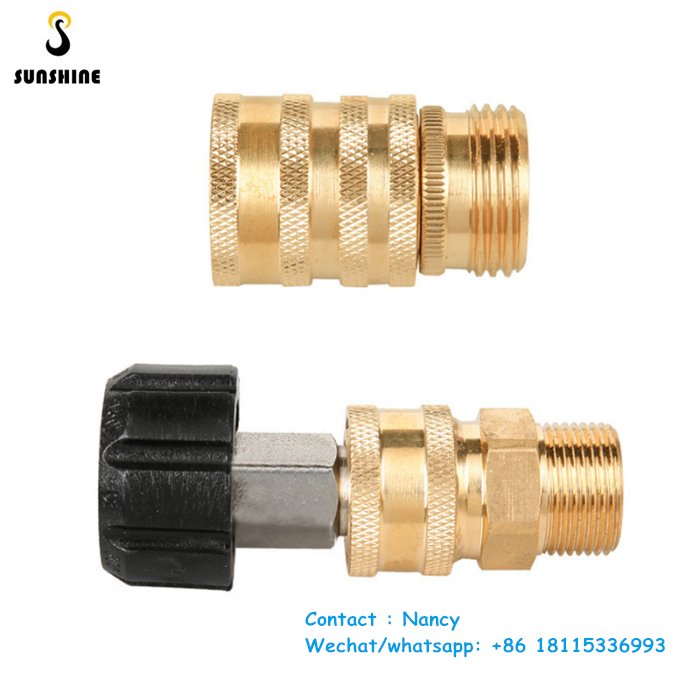 Car washer 8pcs high Pressure Washer Adapter Set Quick Disconnect Kit M22 Swivel to 3/8'' Quick Connect 3/4" to Quick Release