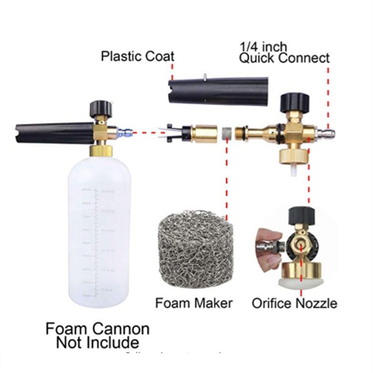 1.1mm and 1.25mm Foam Cannon Orifice Nozzle Tips, Replacement Thread Nozzle for Snow Foam Lance