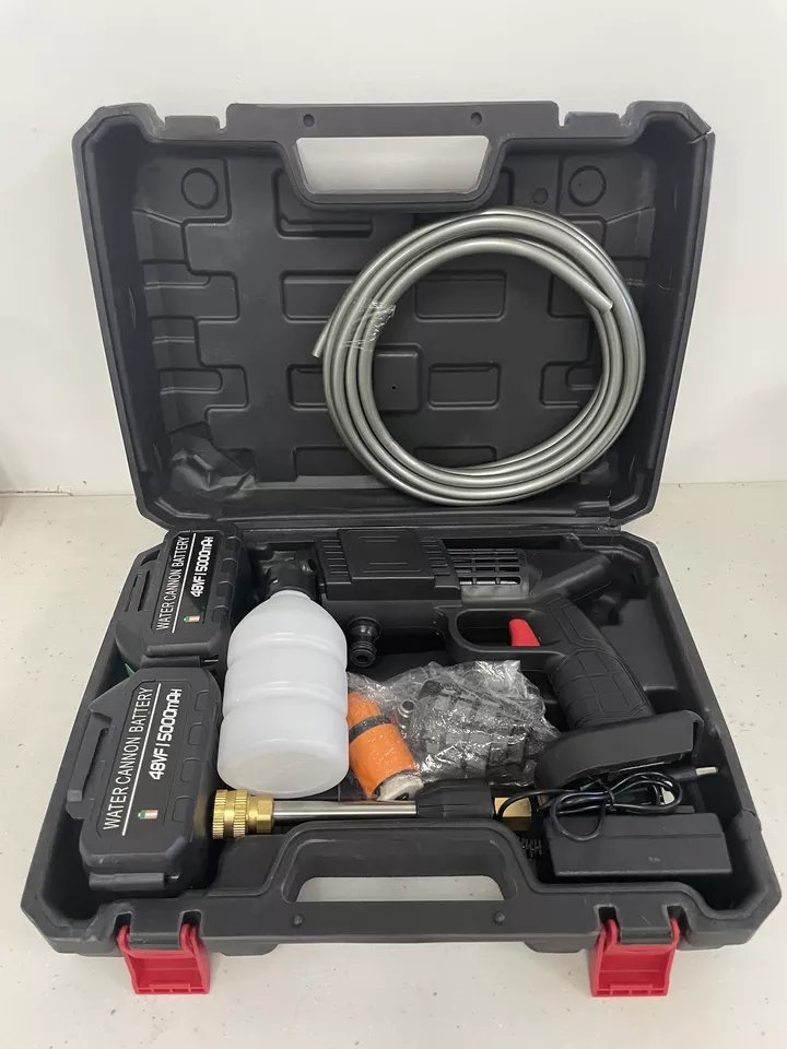 MRD Portable Powerful High Pressure 48v Lithium Cordless Wireless Car Wash Water Jet Foam Gun Car Washer 2 batteries 1charger