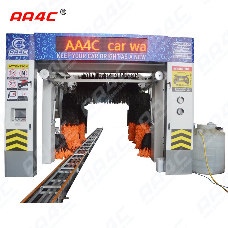 AA4C car wash machine tunnel 9 brushes tunnel car washing machine automatic car wash machine roll-over