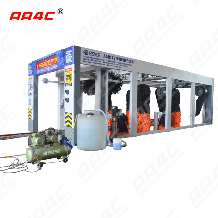 AA4C car wash machine tunnel 9 brushes tunnel car washing machine automatic car wash machine roll-over