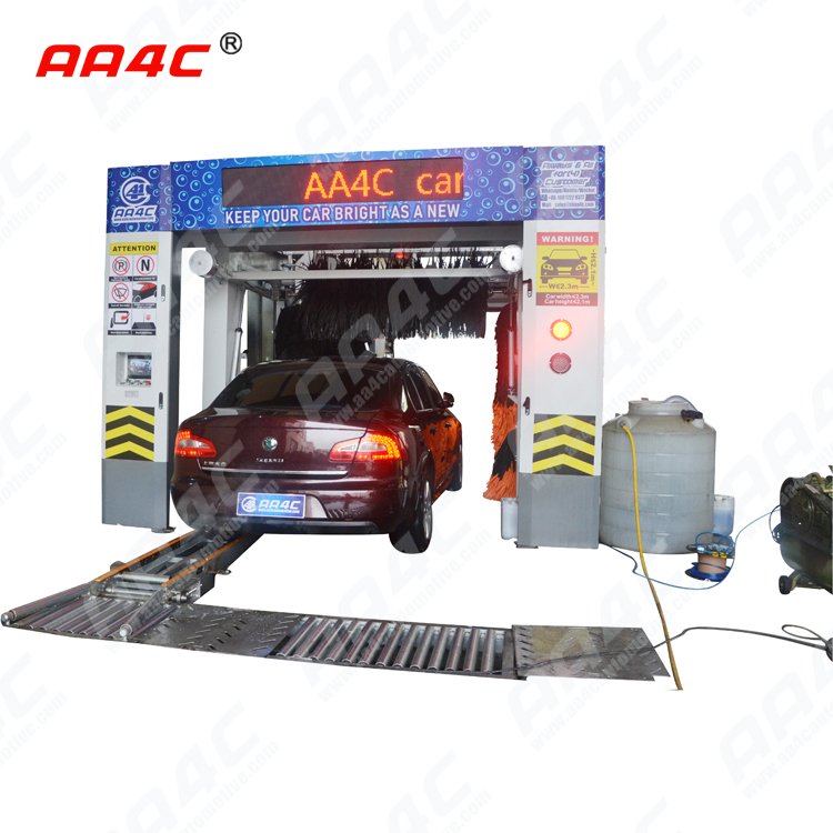 AA4C car wash machine tunnel 9 brushes tunnel car washing machine automatic car wash machine roll-over