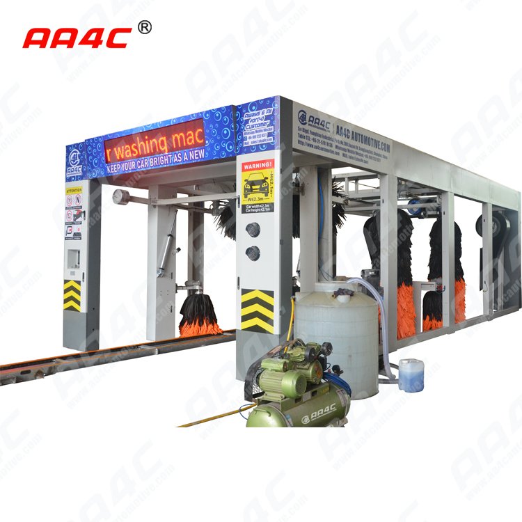 AA4C car wash machine tunnel 9 brushes tunnel car washing machine automatic car wash machine roll-over