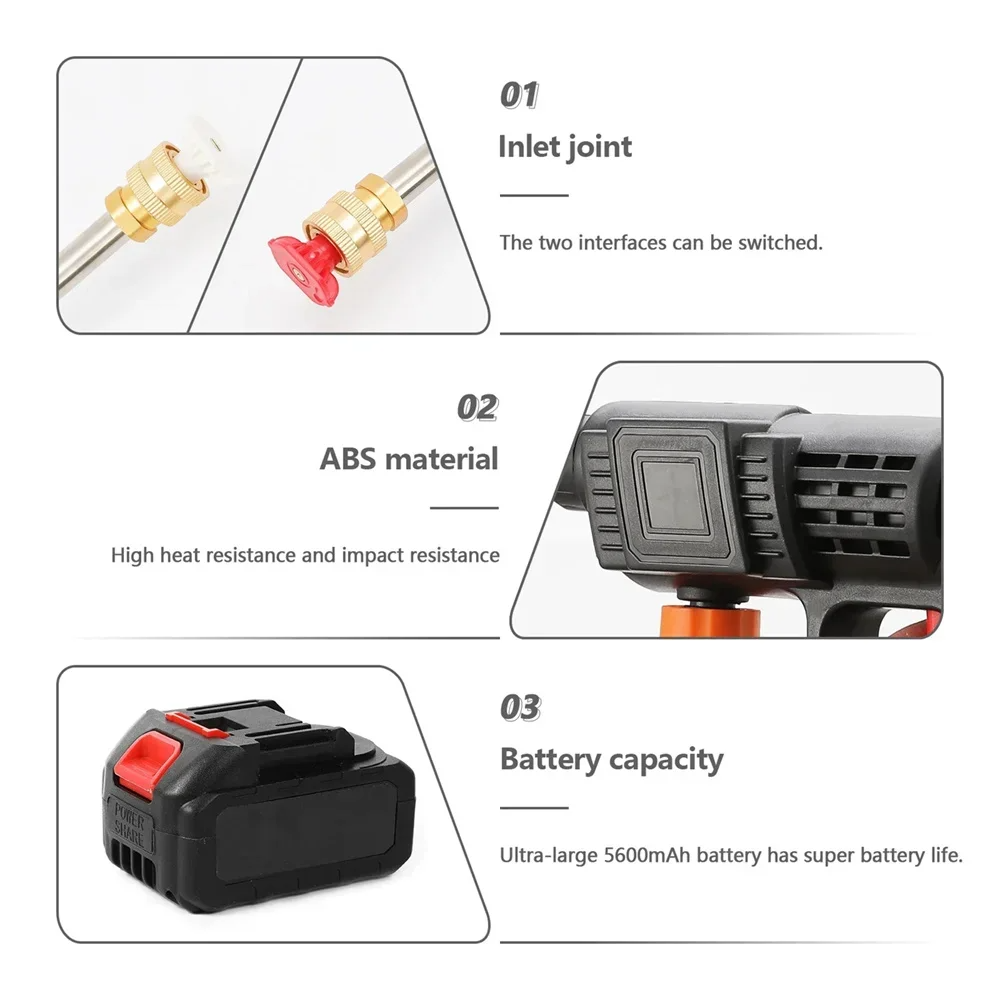 Lithium battery 24V 48V rechargeable wireless high pressure Cordless Wireless Portable car wash machine car washer