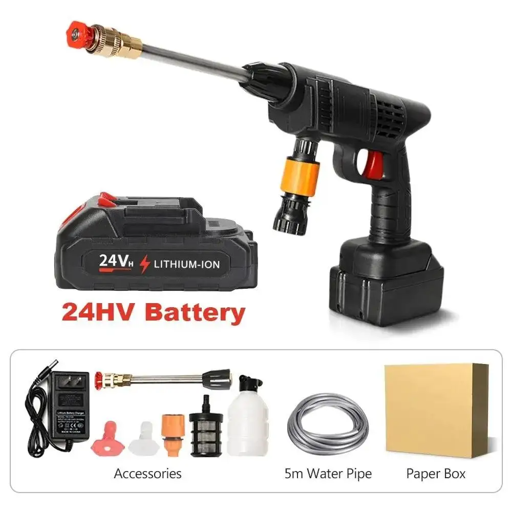 Lithium battery 24V 48V rechargeable wireless high pressure Cordless Wireless Portable car wash machine car washer