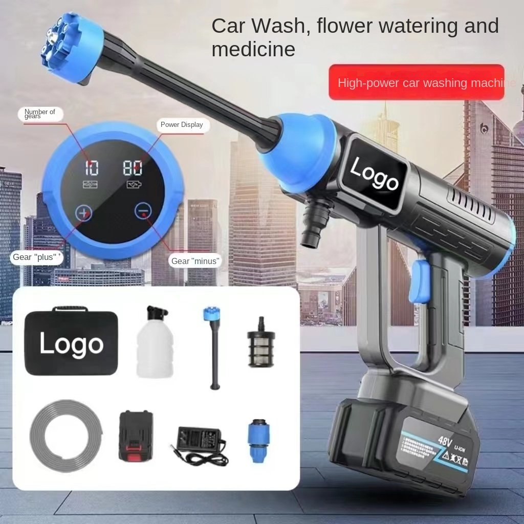 48v 96V Optional Portable Pressure Washer 40 Mins Working Time Rechargeable High Pressure Car Washer Spray Gun Pressure Washer