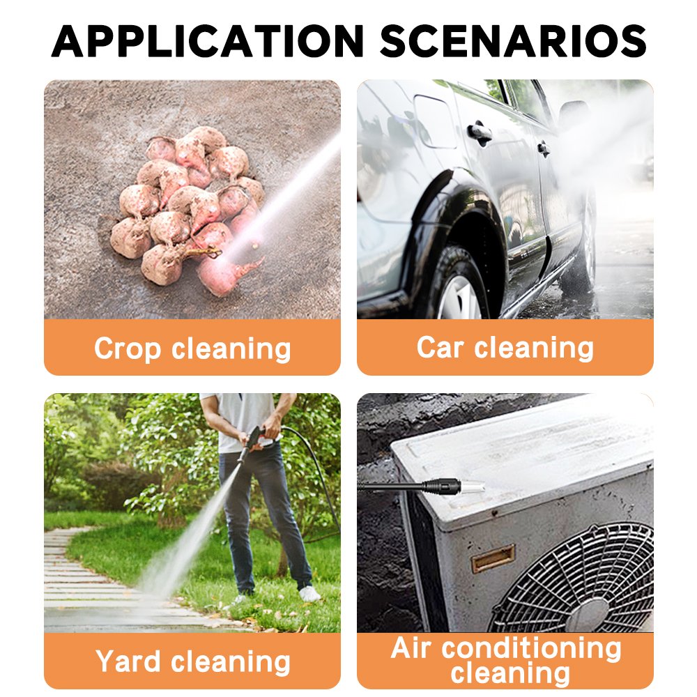 Lithium Ion Battery Powered Car Washer ABS Plastic Stainless Steel Stainless ABS Power Tools Include Pressure Cleaning Foaming