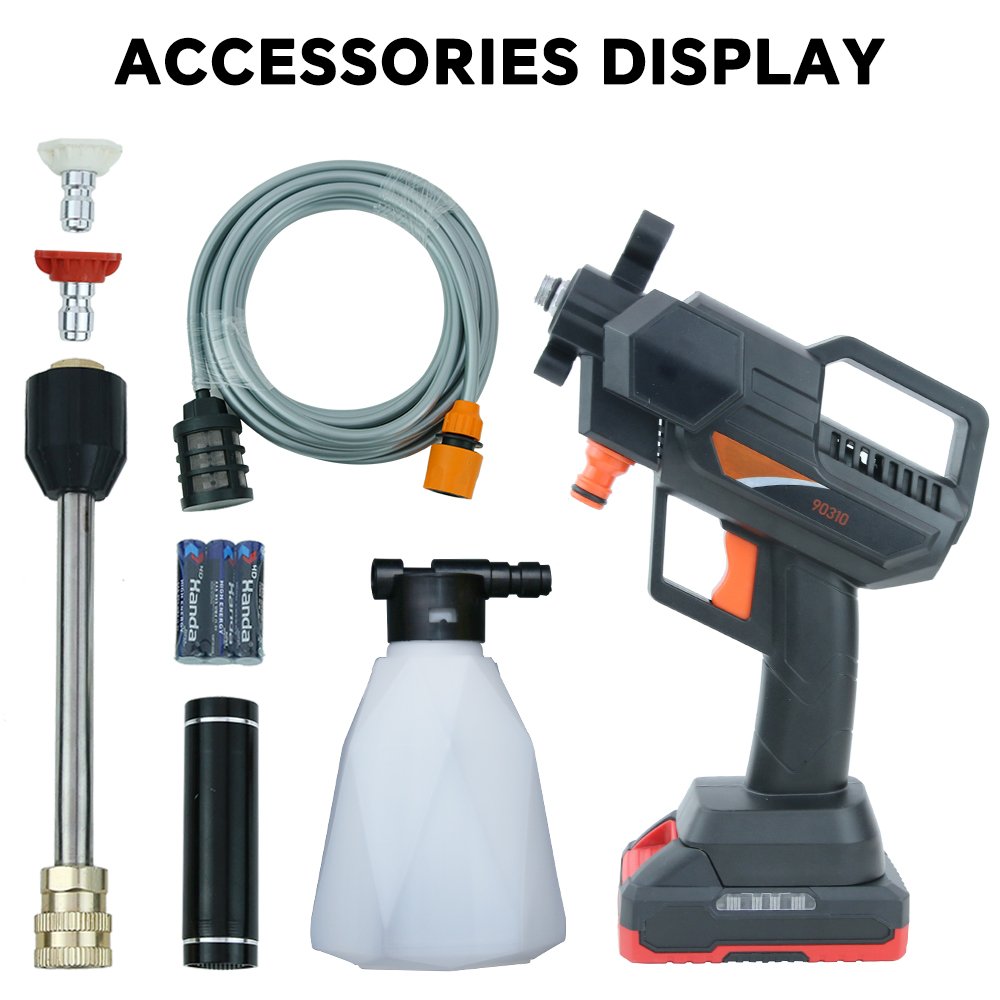Lithium Ion Battery Powered Car Washer ABS Plastic Stainless Steel Stainless ABS Power Tools Include Pressure Cleaning Foaming
