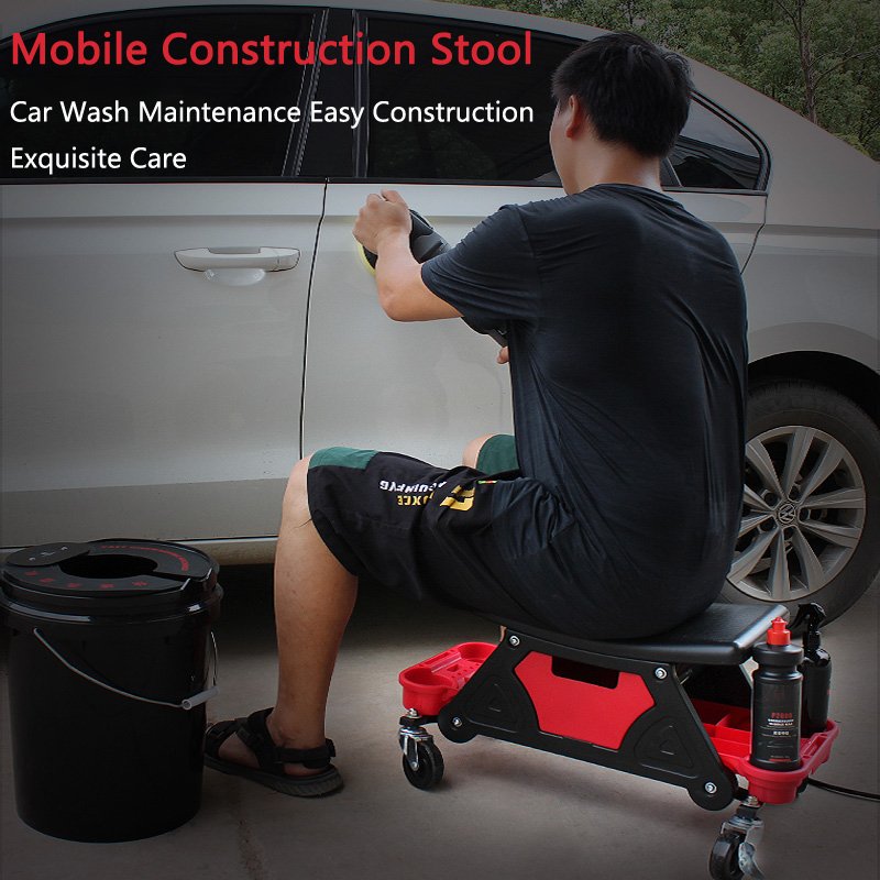 Manufacturer Wholesale Rolling Car Wash Stool Detailing Wax Polishing Projects Car Repair Beauty Maintenance Creeper Stool