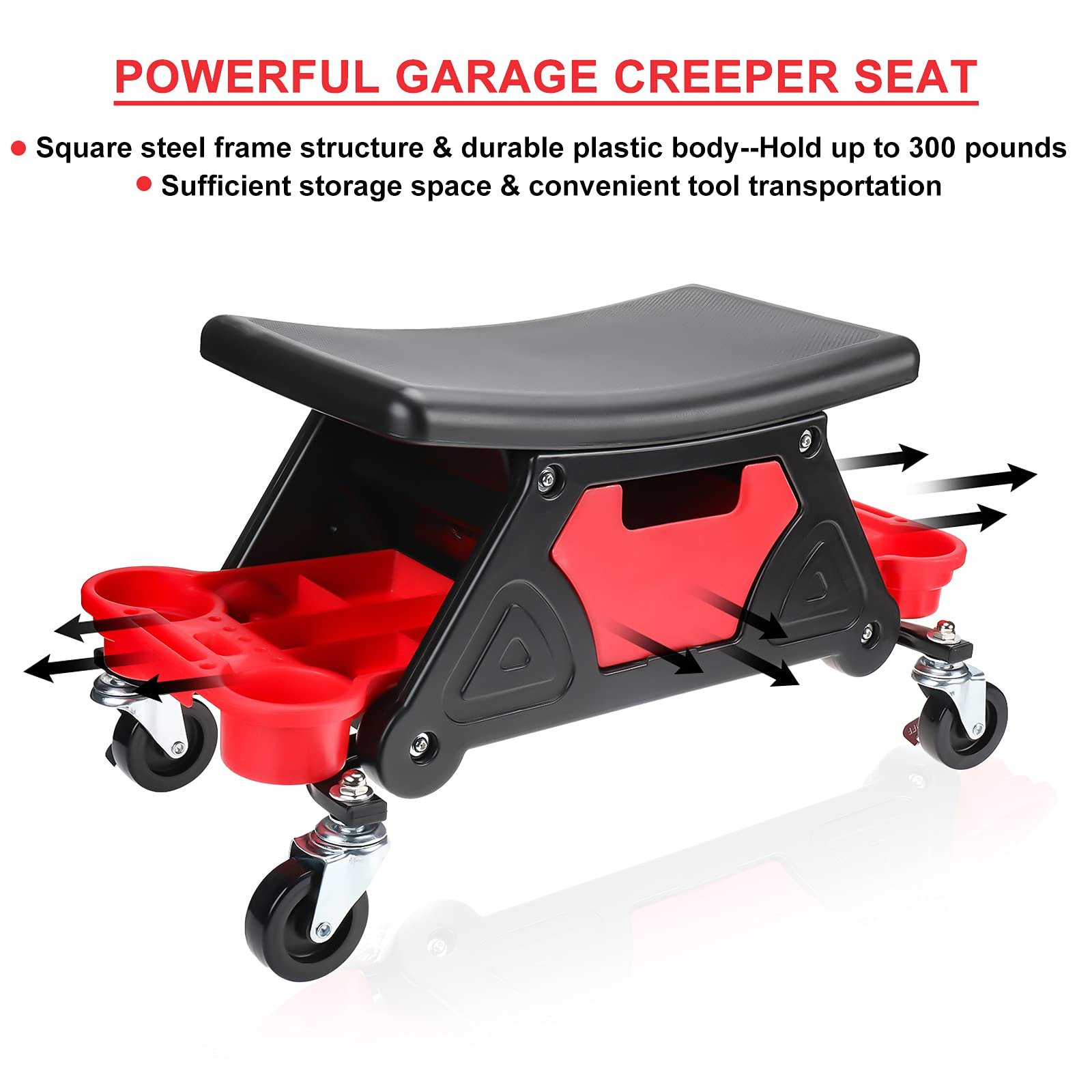 Manufacturer Wholesale Rolling Car Wash Stool Detailing Wax Polishing Projects Car Repair Beauty Maintenance Creeper Stool