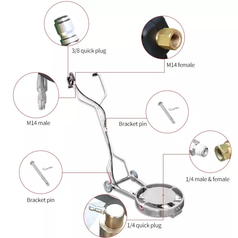 SPS 20 Inch Silvery Undercarriage Cleaner 4000PSI Pressure Washing Surface Cleaner Car Washer High-Pressure