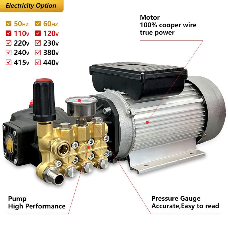 Long Service Life High Pressure Car Washer Professional 120 Bar High Pressure Water Pump