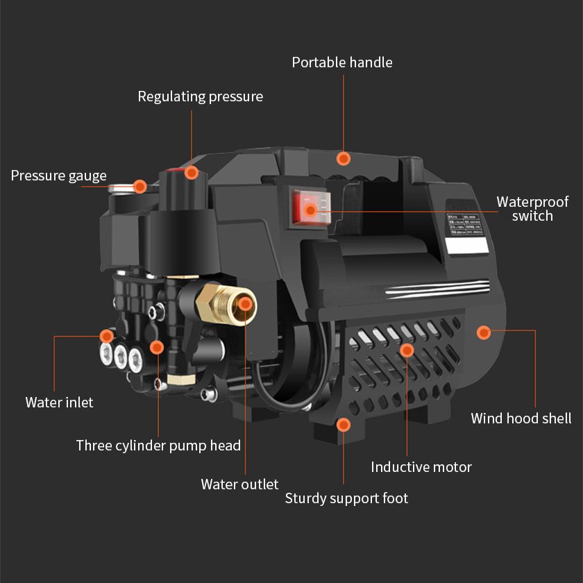 Multi functional electric portable high pressure car washer washing machine