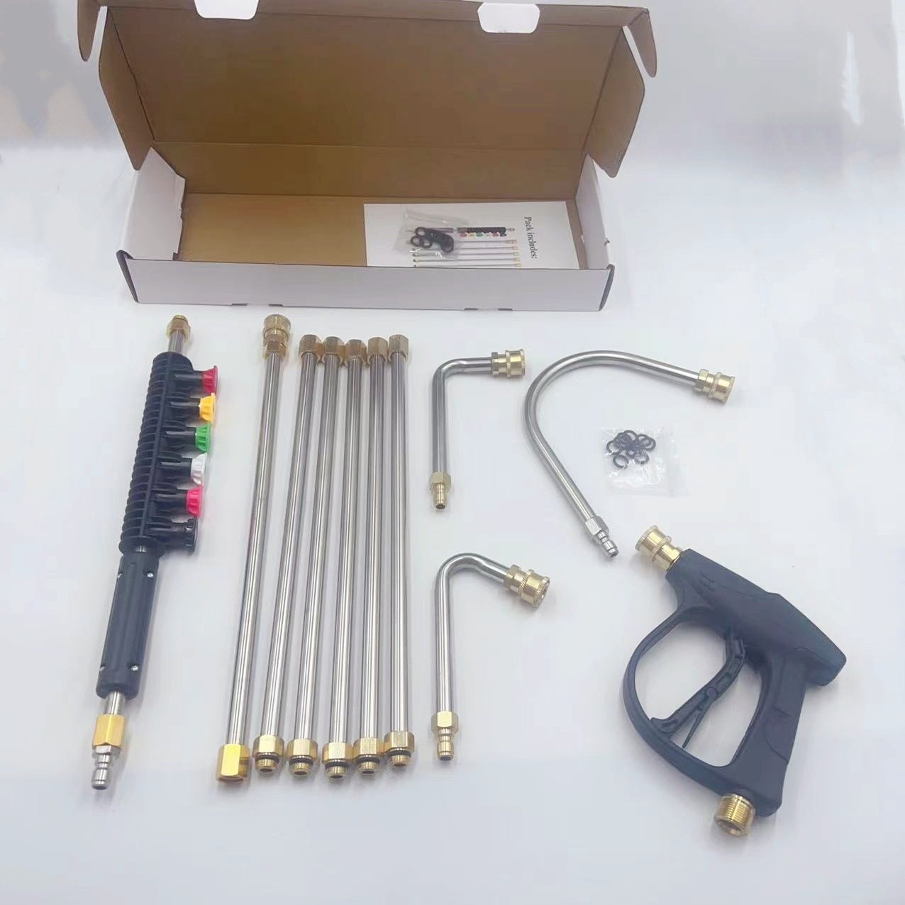Car wash spray gun 8.2ft extension wand car wash lance 10pcs sets high pressure washer gun extension rod set
