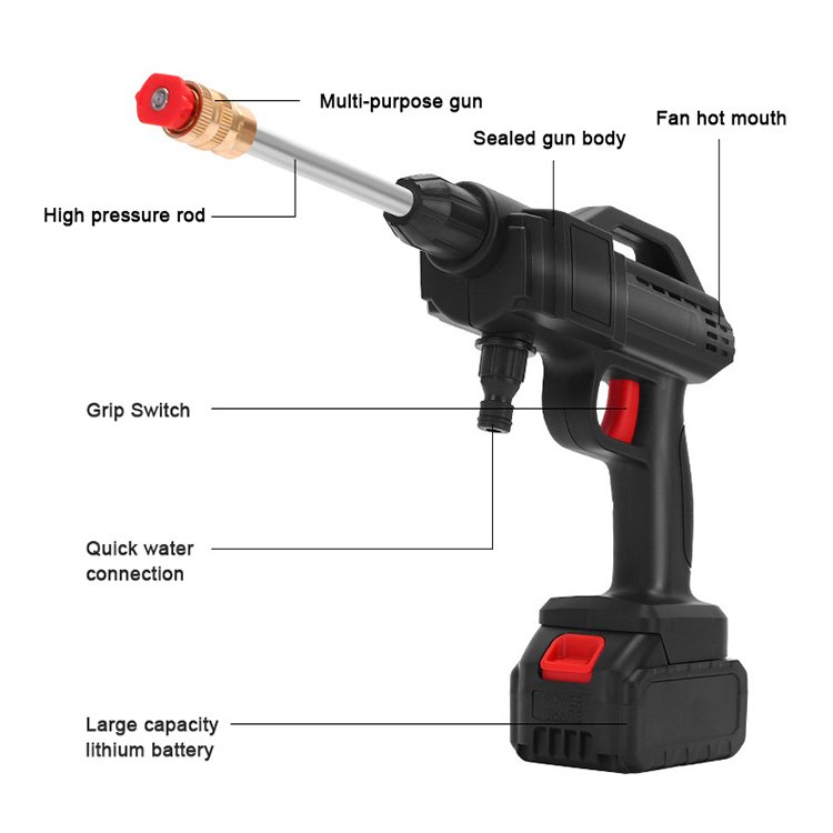 High pressure water blaster car washing power gun cordless 21V high power pressure washer water gun