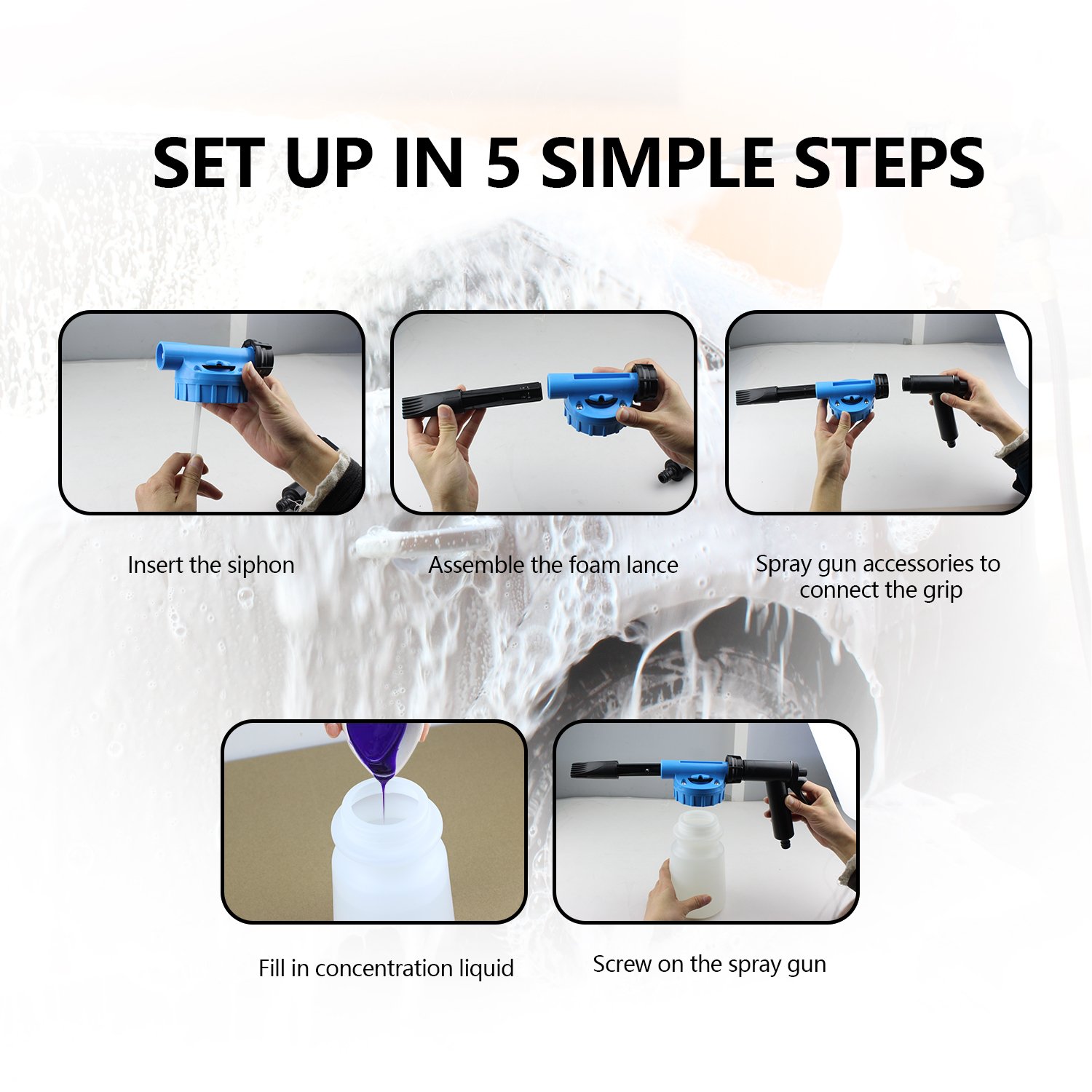 commercial high pressure car and bike washer water foam gun car washer
