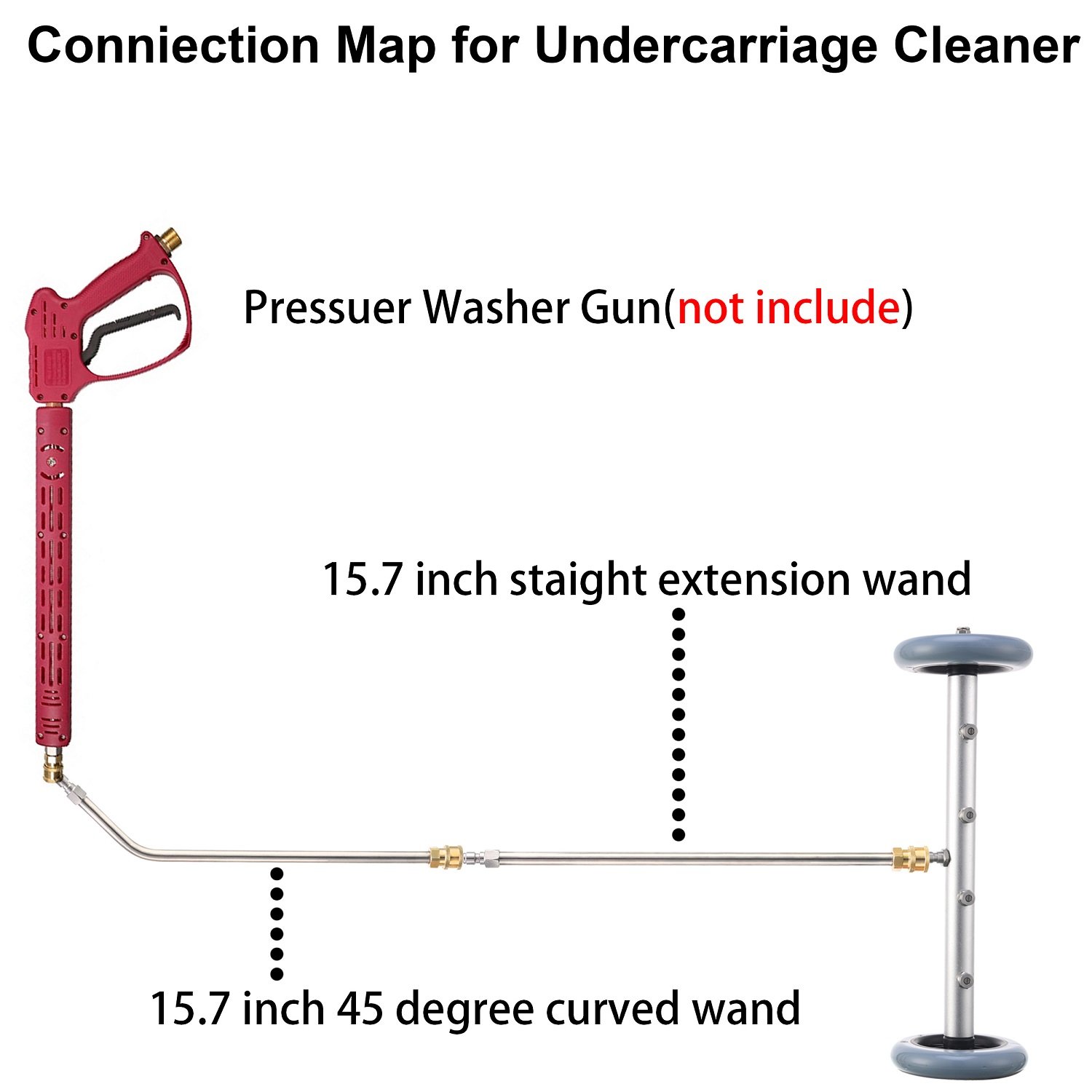 Pressure Washer Undercarriage Cleaner Under Car Washer Chassis Cleaner Power Cleaner With Straight Extension Wand